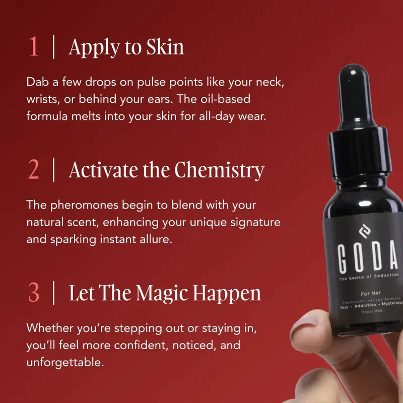 GODA Pheromones Perfume for Women – The Original – Long-Lasting Women's Fragrances with Jasmine and Rose, Vegan & Cruelty-Free – 15ml/0.50 fl. oz