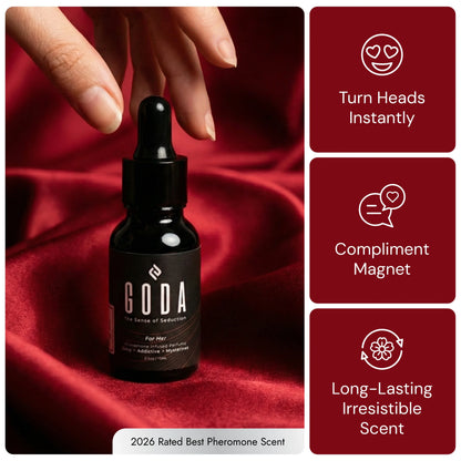 GODA Pheromones Perfume for Women – The Original – Long-Lasting Women's Fragrances with Jasmine and Rose, Vegan & Cruelty-Free – 15ml/0.50 fl. oz